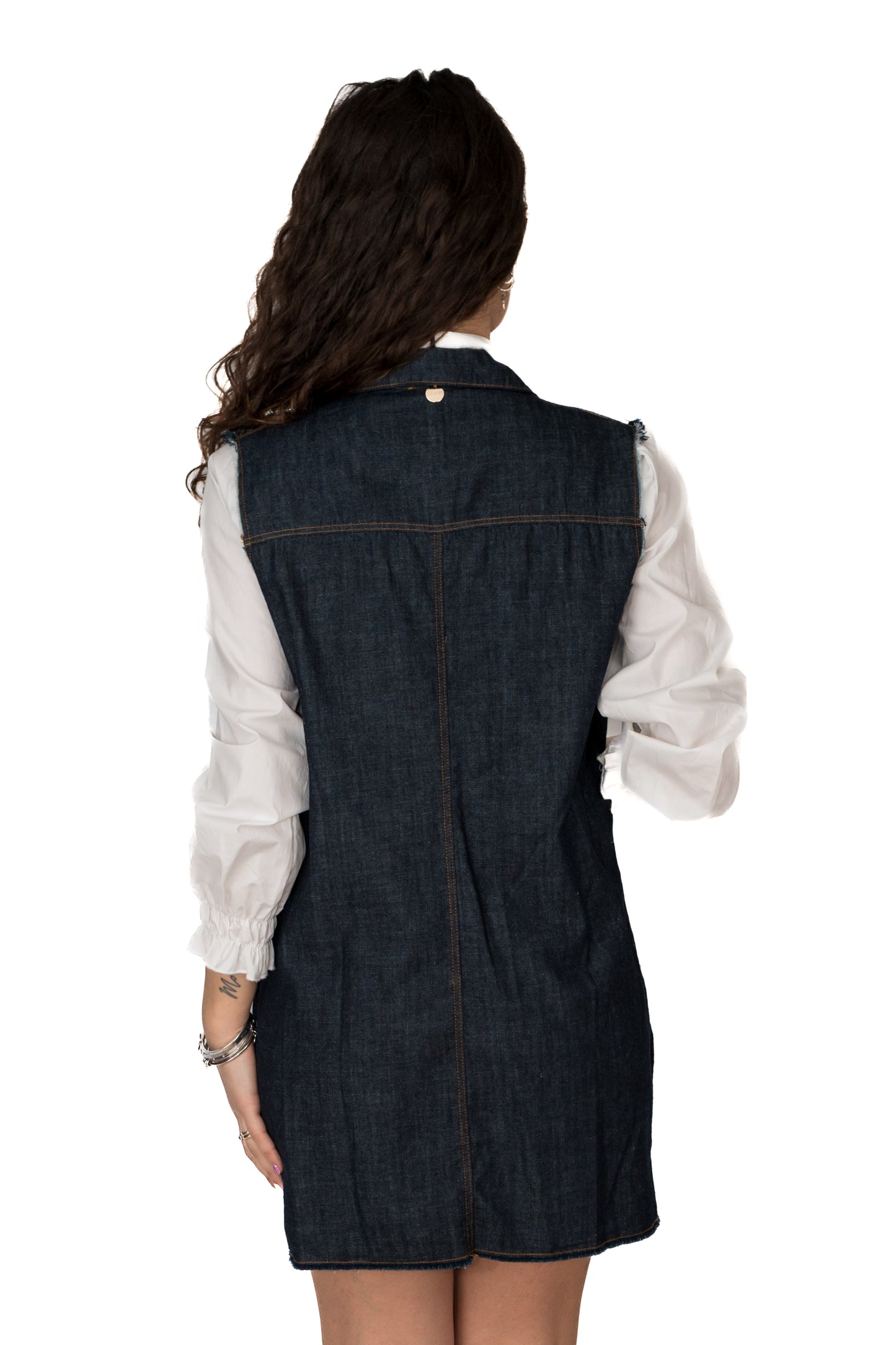Abito gilet in jeans scuro