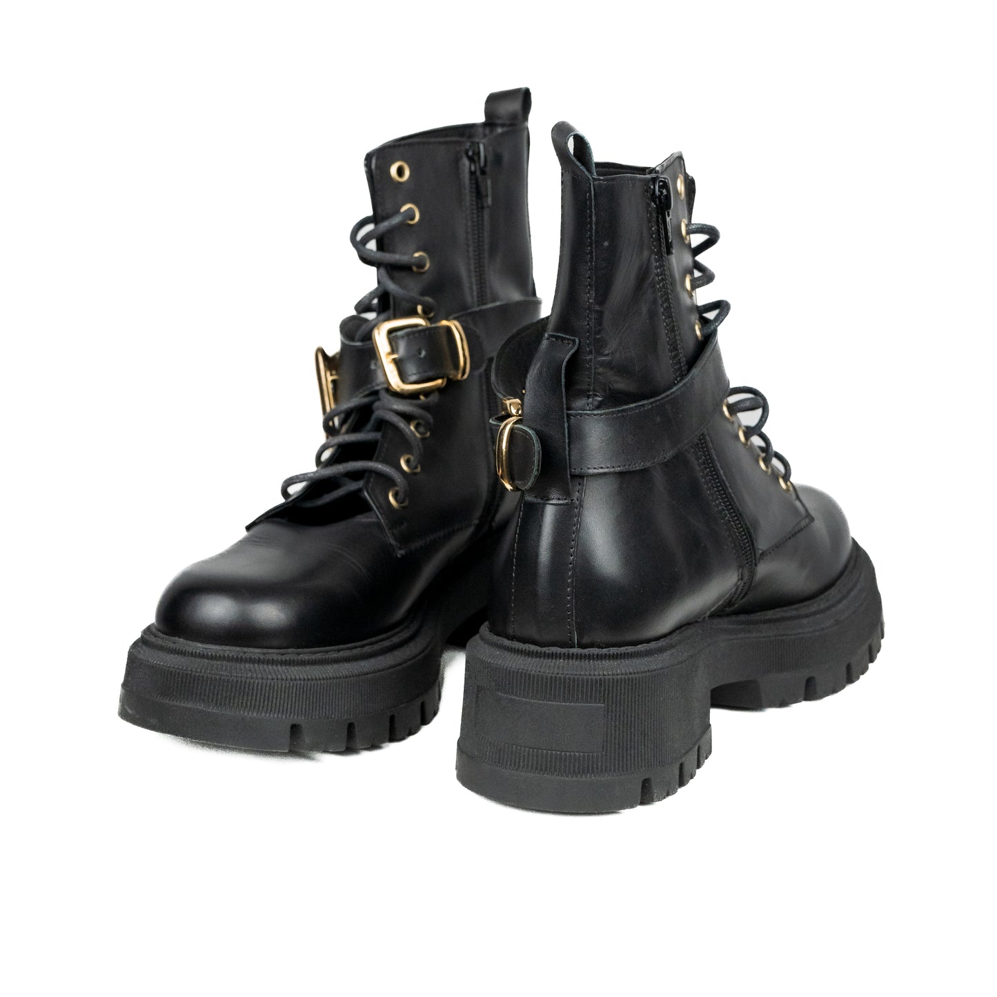 Anfibio nero in vera pelle da donna