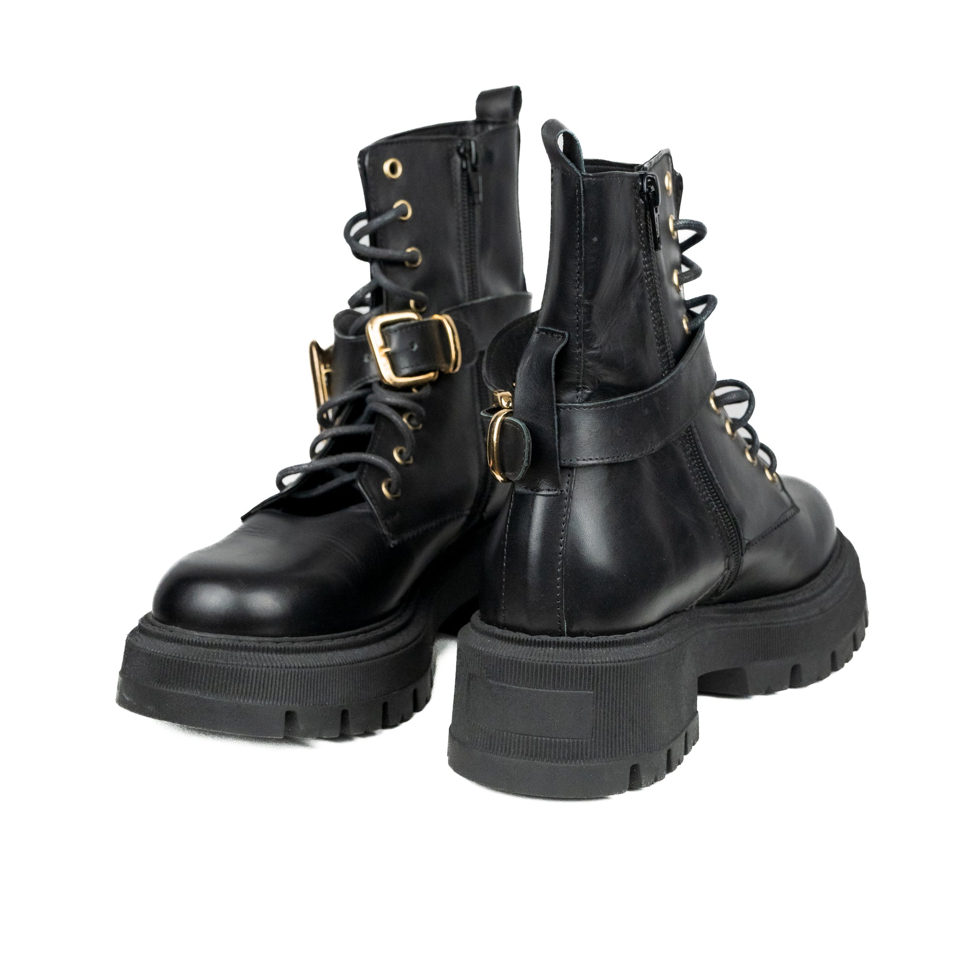 Anfibio nero in vera pelle da donna