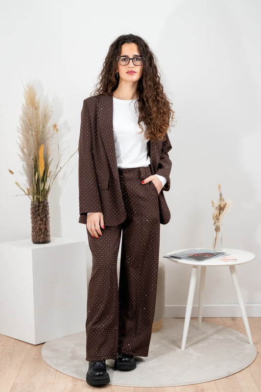 Blazer color moro con brillantini