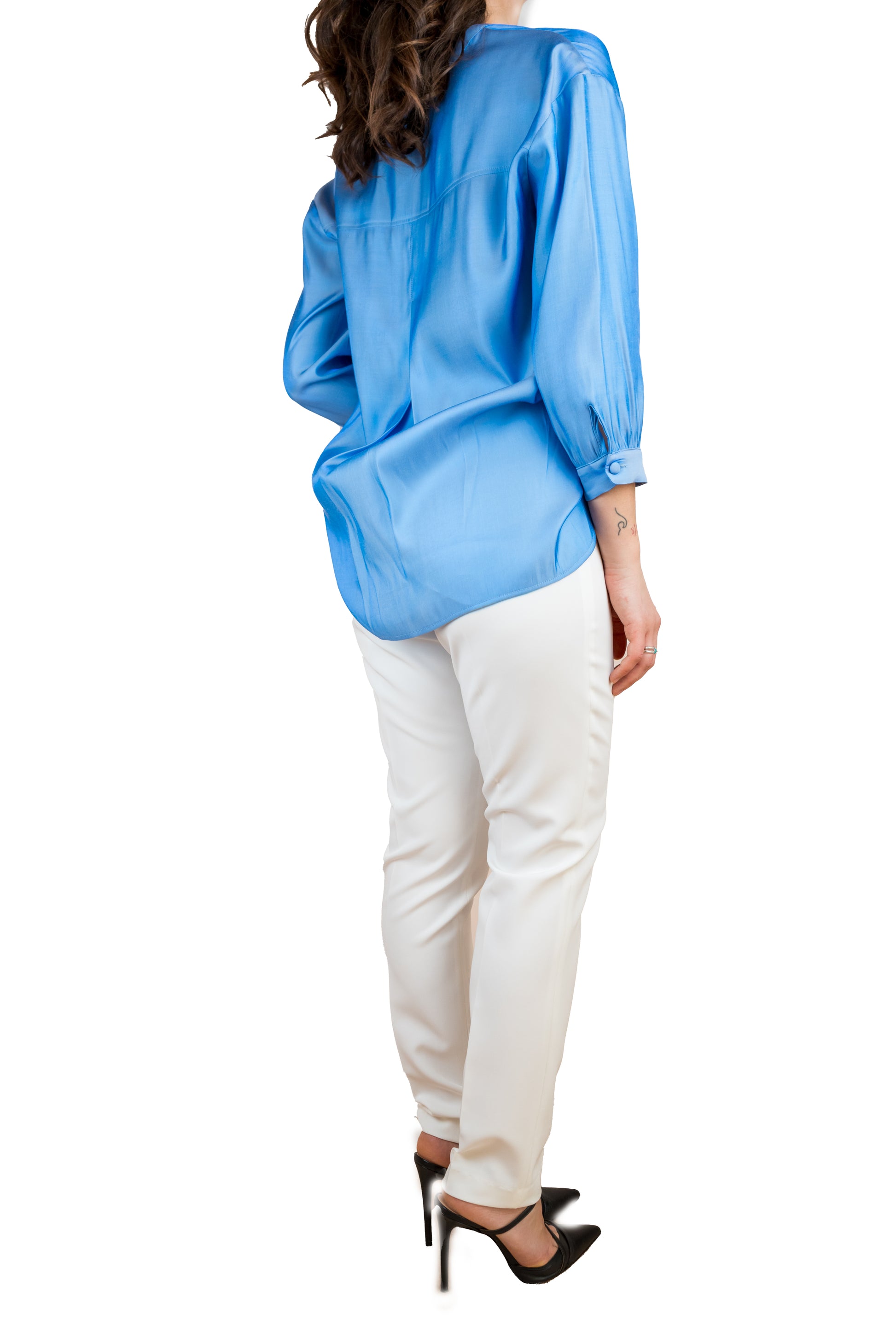 Blusa in tessuto cangiante.