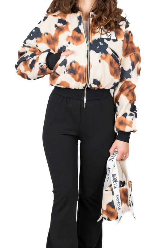 Bomber corto animalier