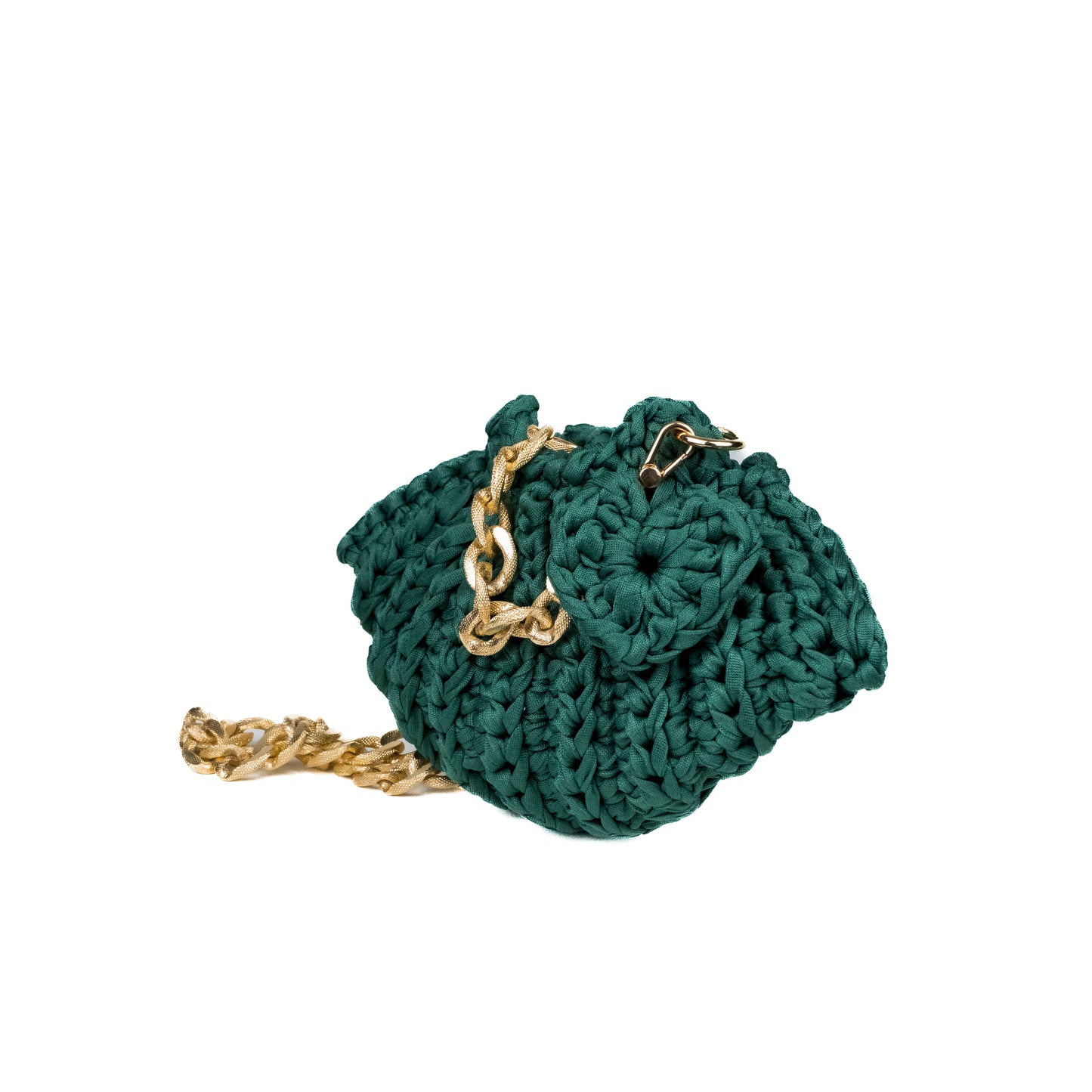 Borsa fatta a mano all'uncinetto color verde