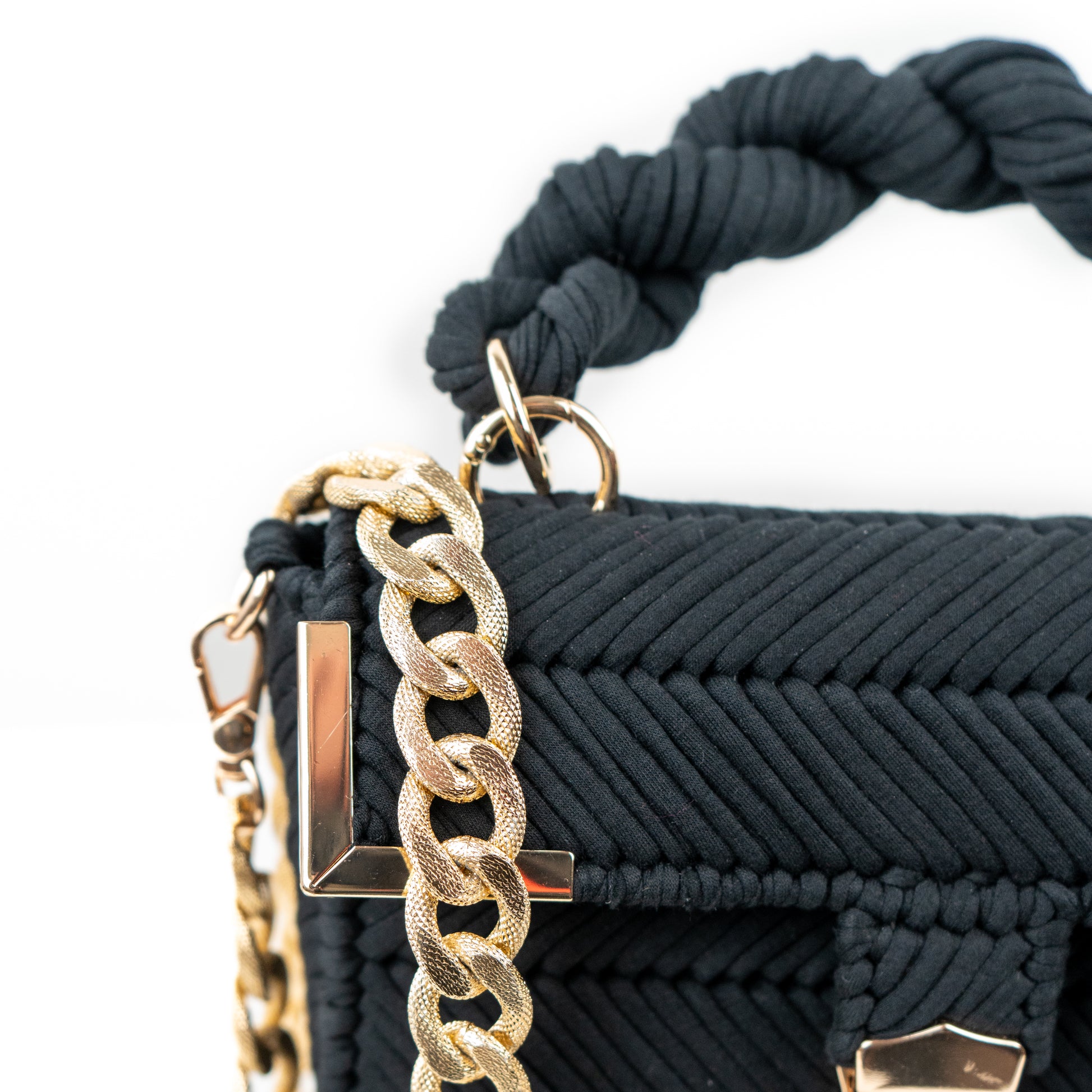 Minibag nera su rete canvas