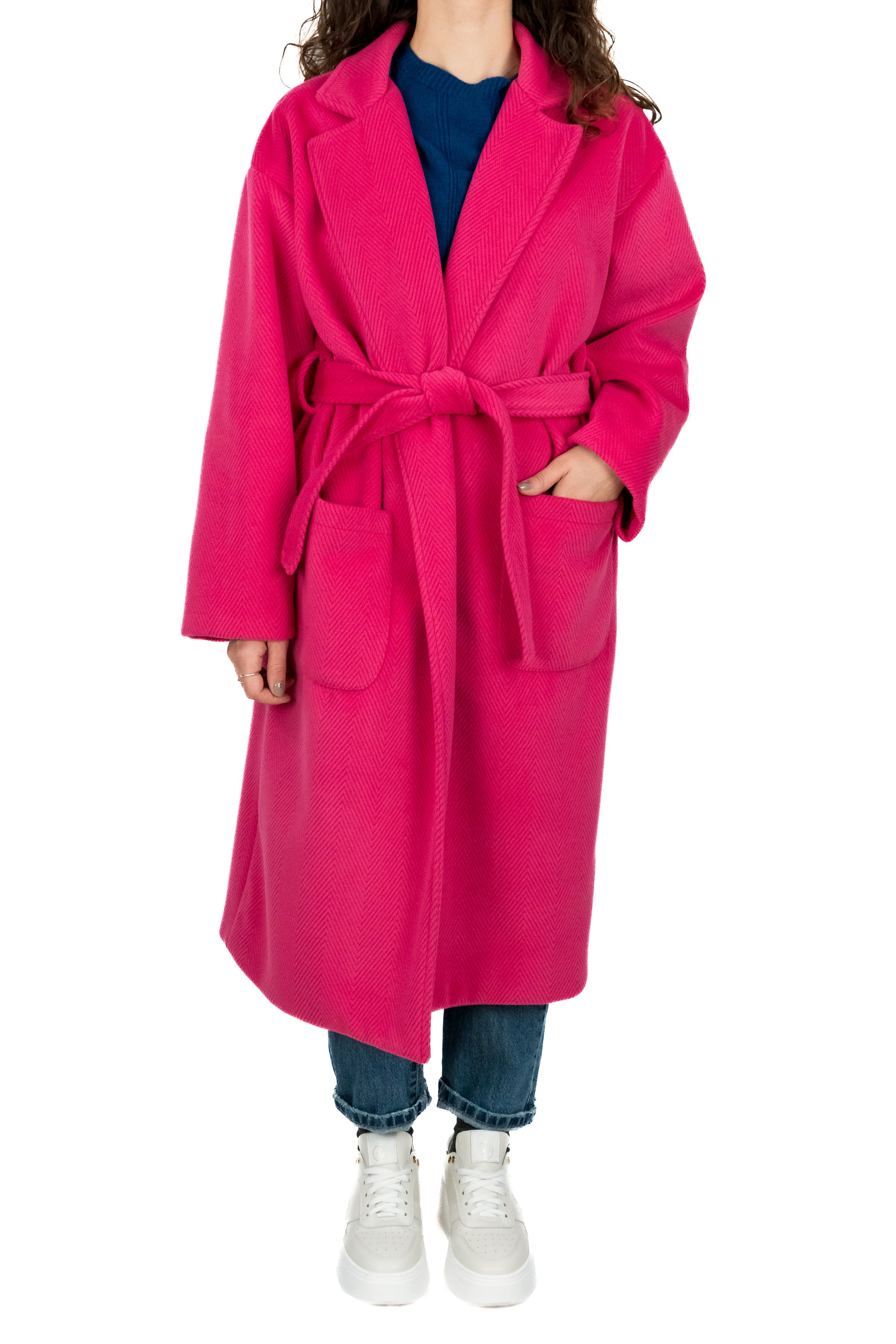 Cappotto over con cinta