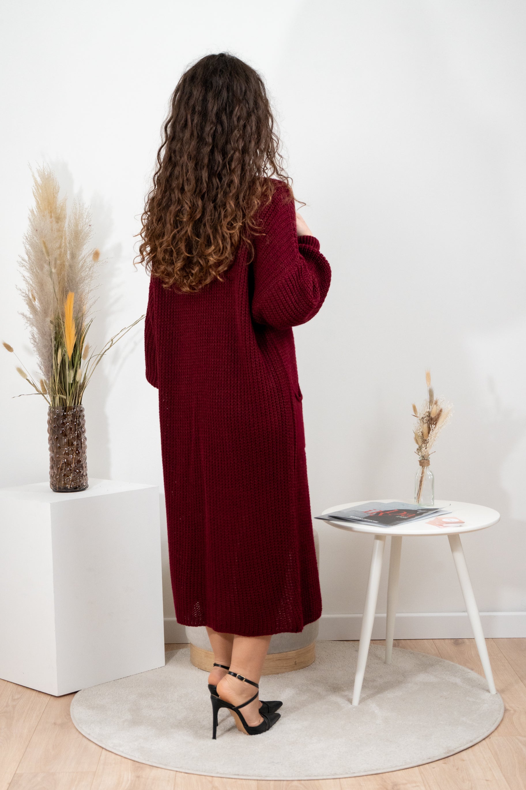 Cardigan lungo bordeaux 