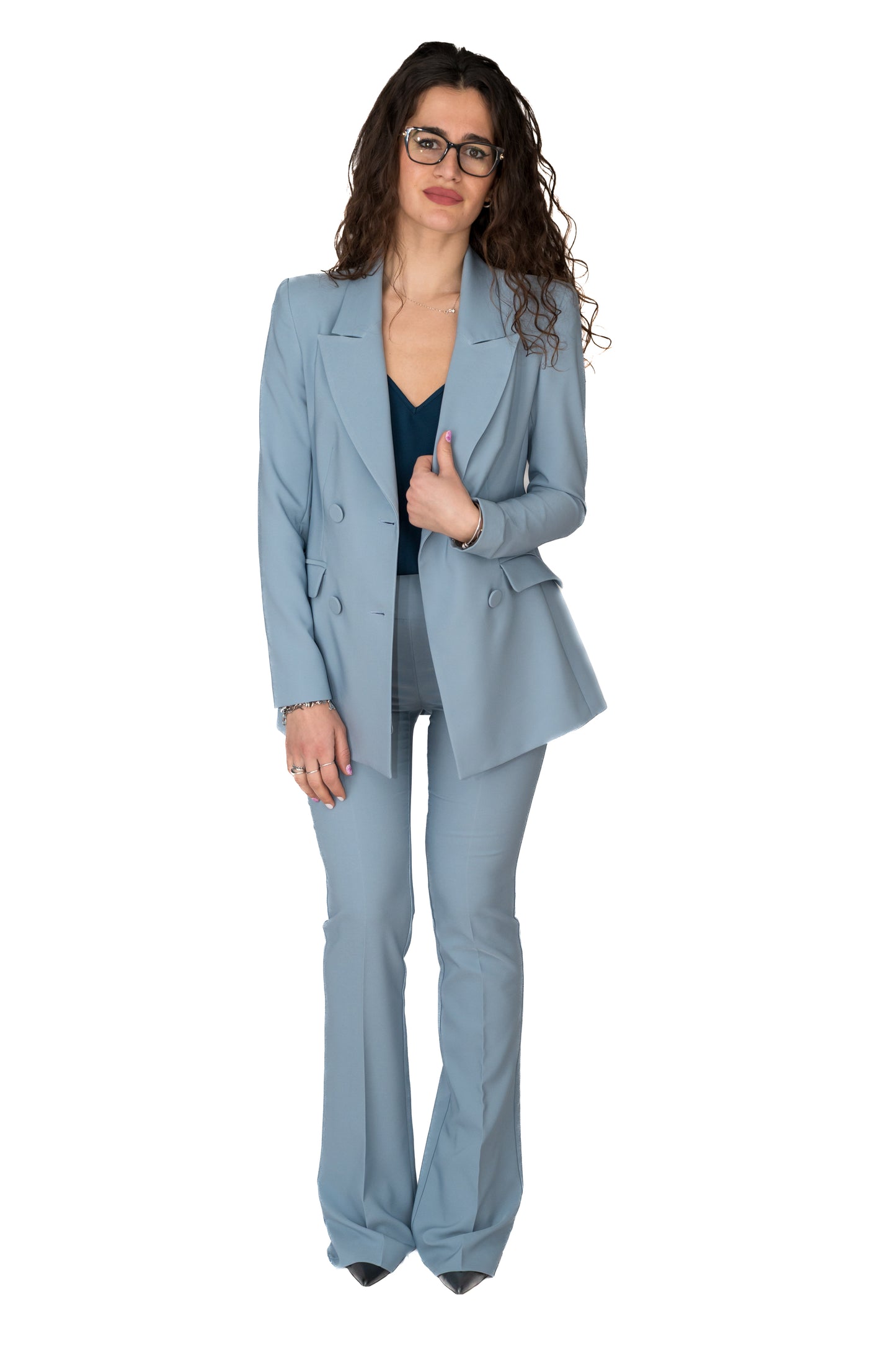 Giacca e pantalone color cielo