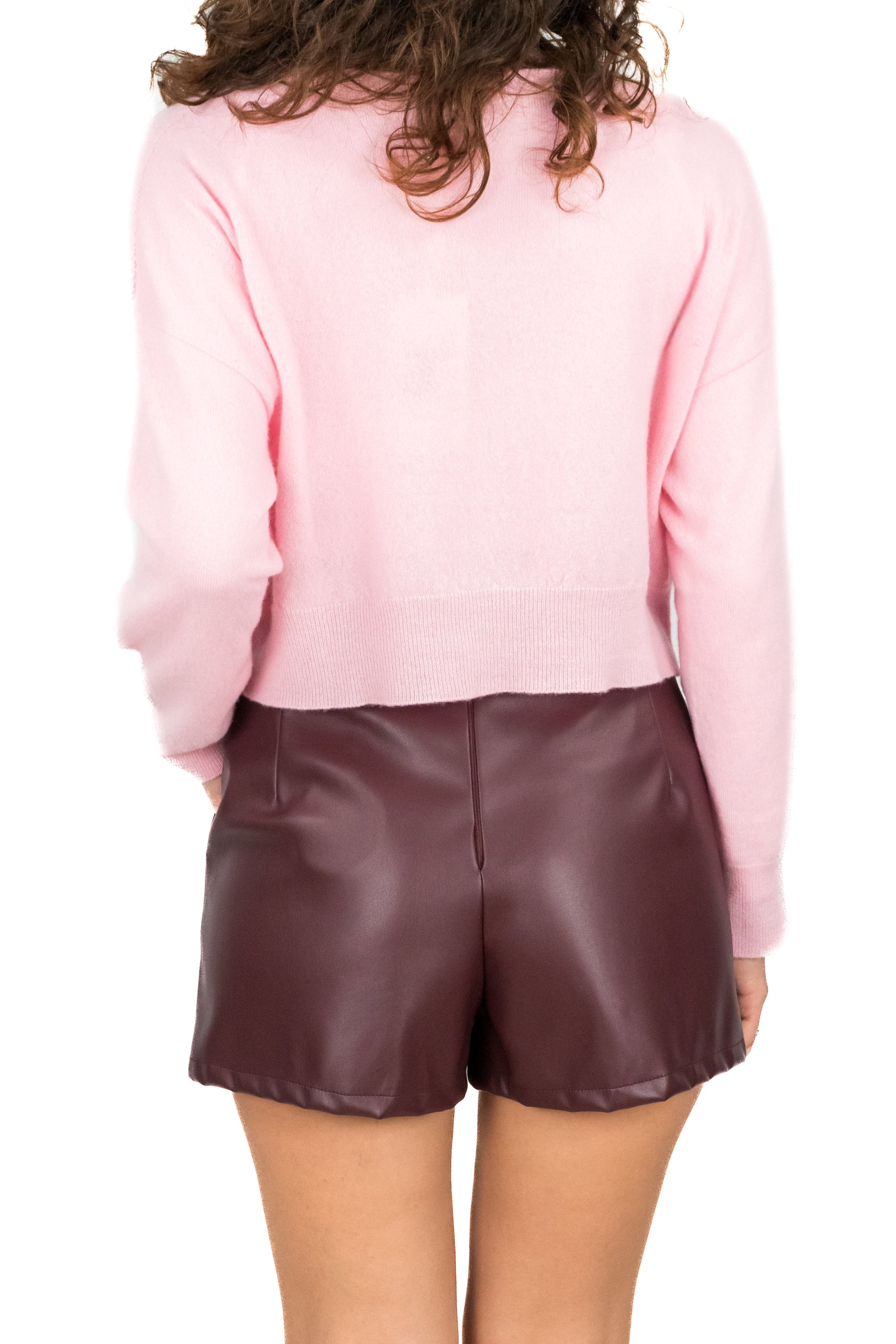 Girocollo crop in lana e cashmere
