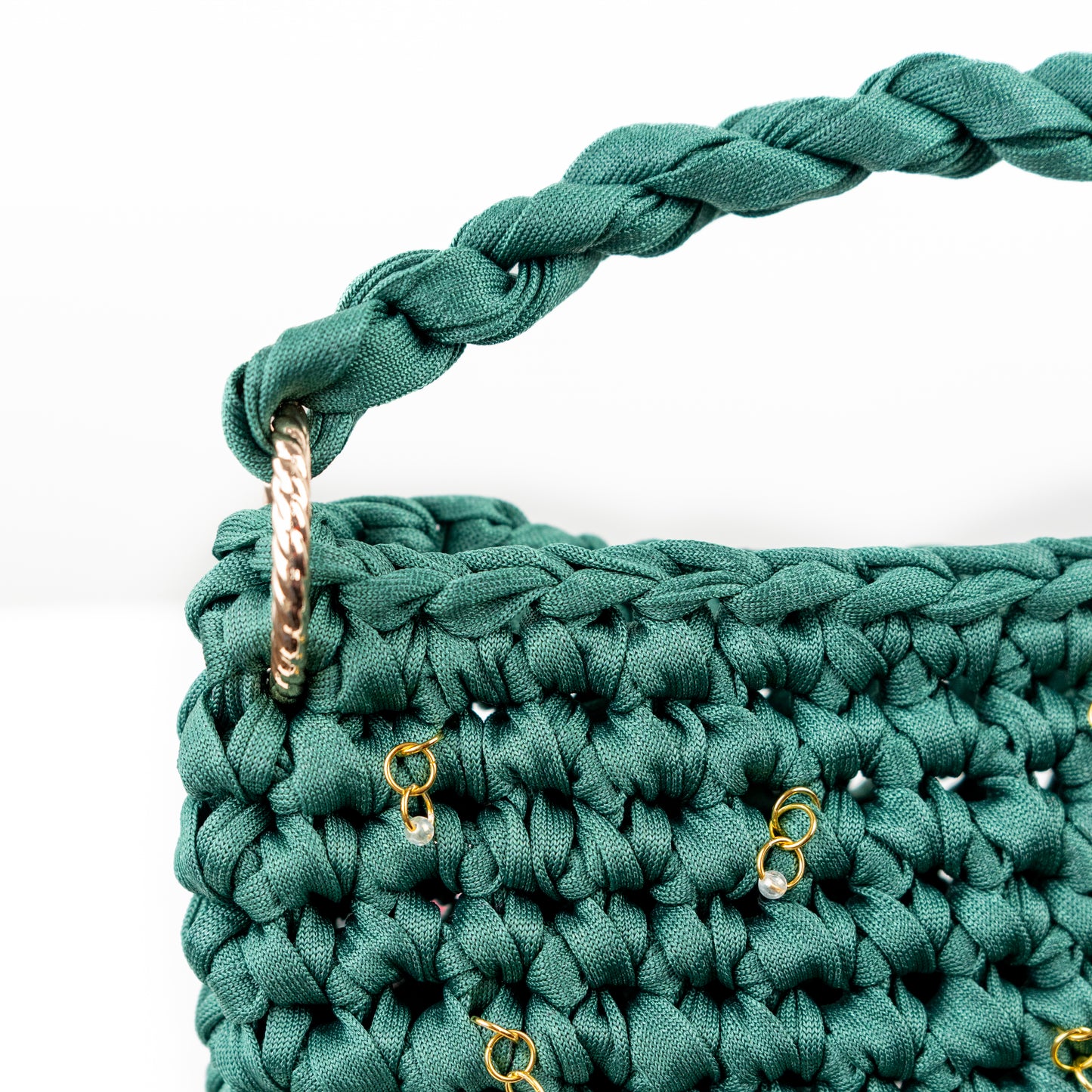 Minibag Esmeralda verde all'uncinetto