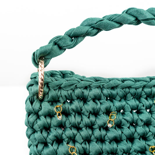 Minibag Esmeralda verde all'uncinetto