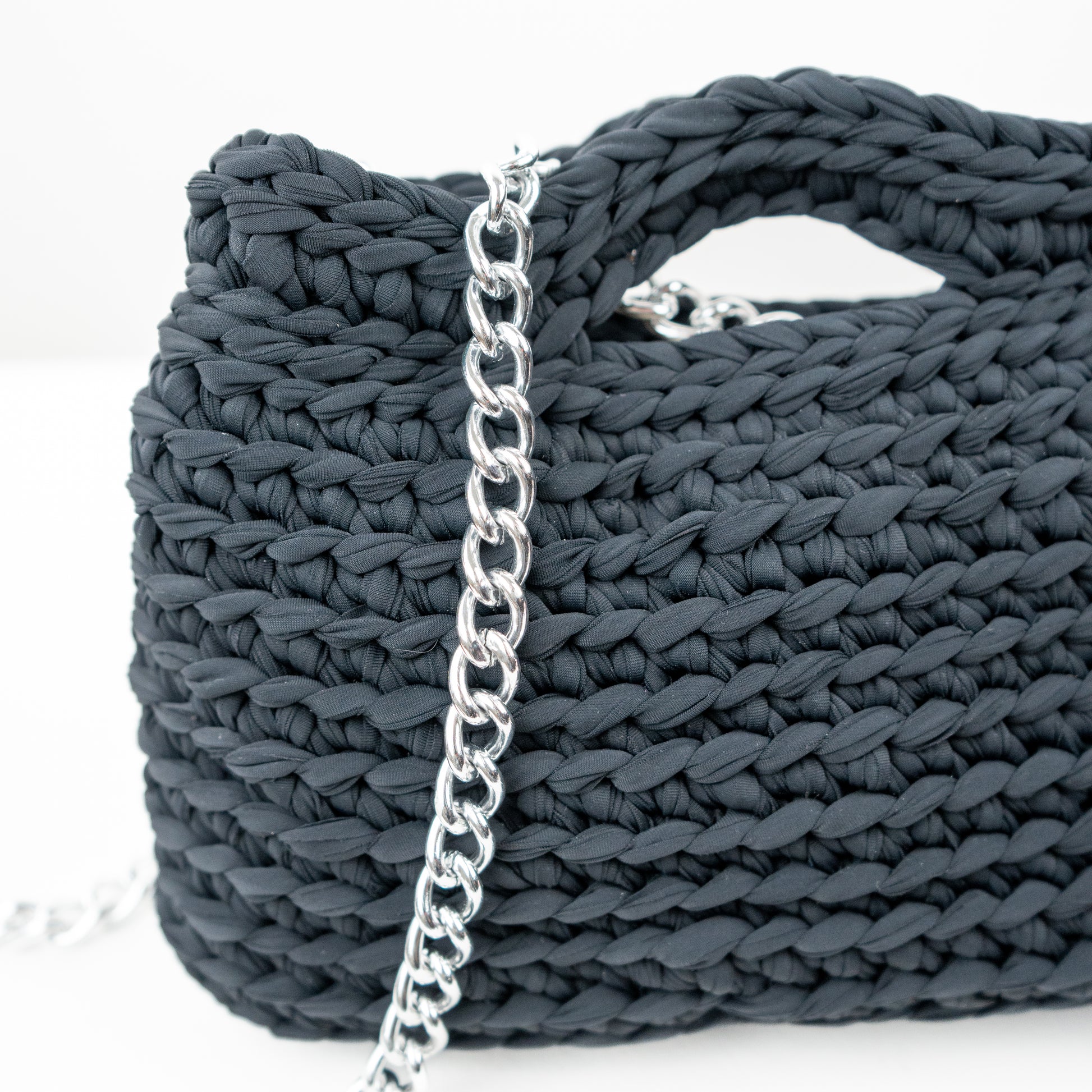 Borsa uncinetto lycra nero 