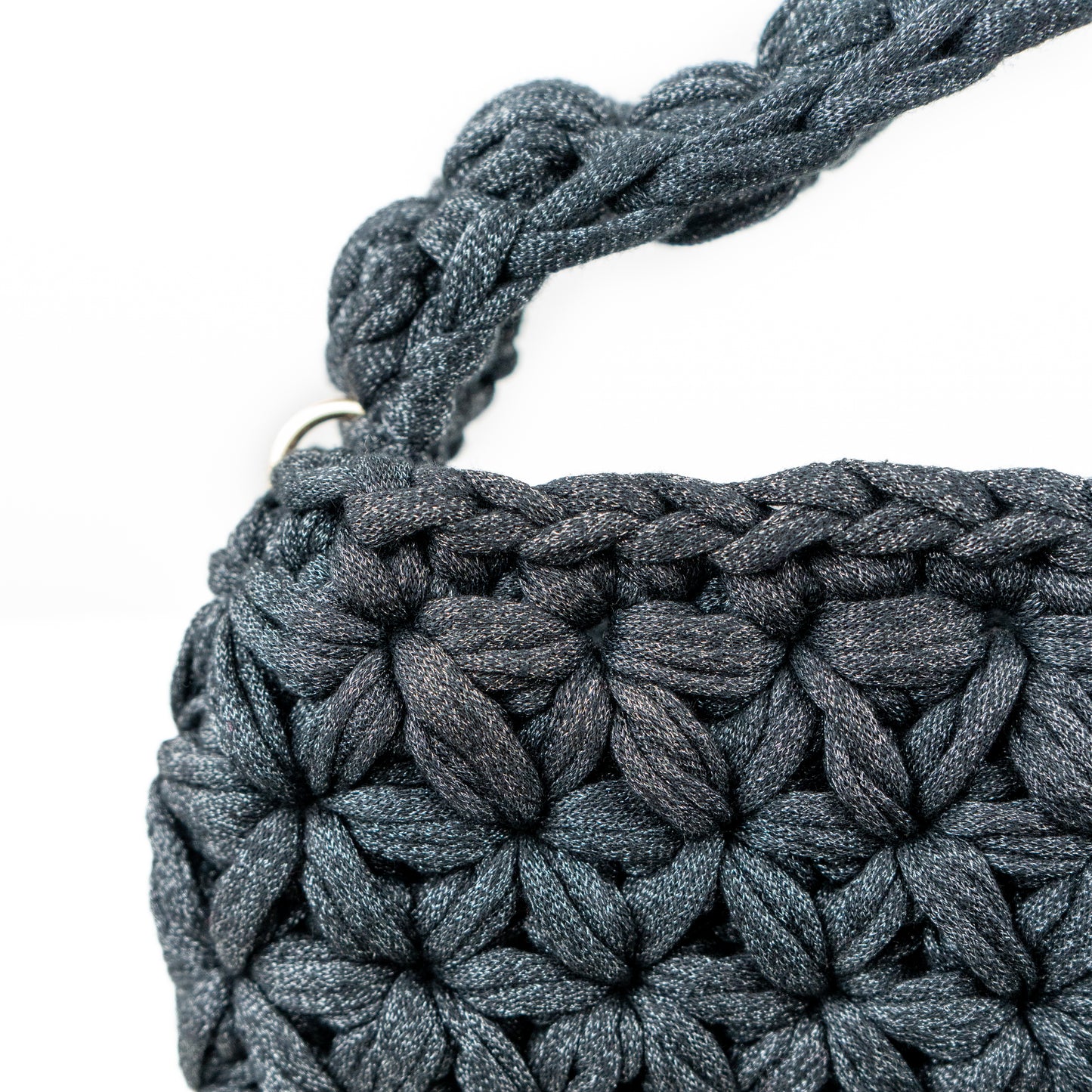 Borsa all'uncinetto con punto stella in lurex