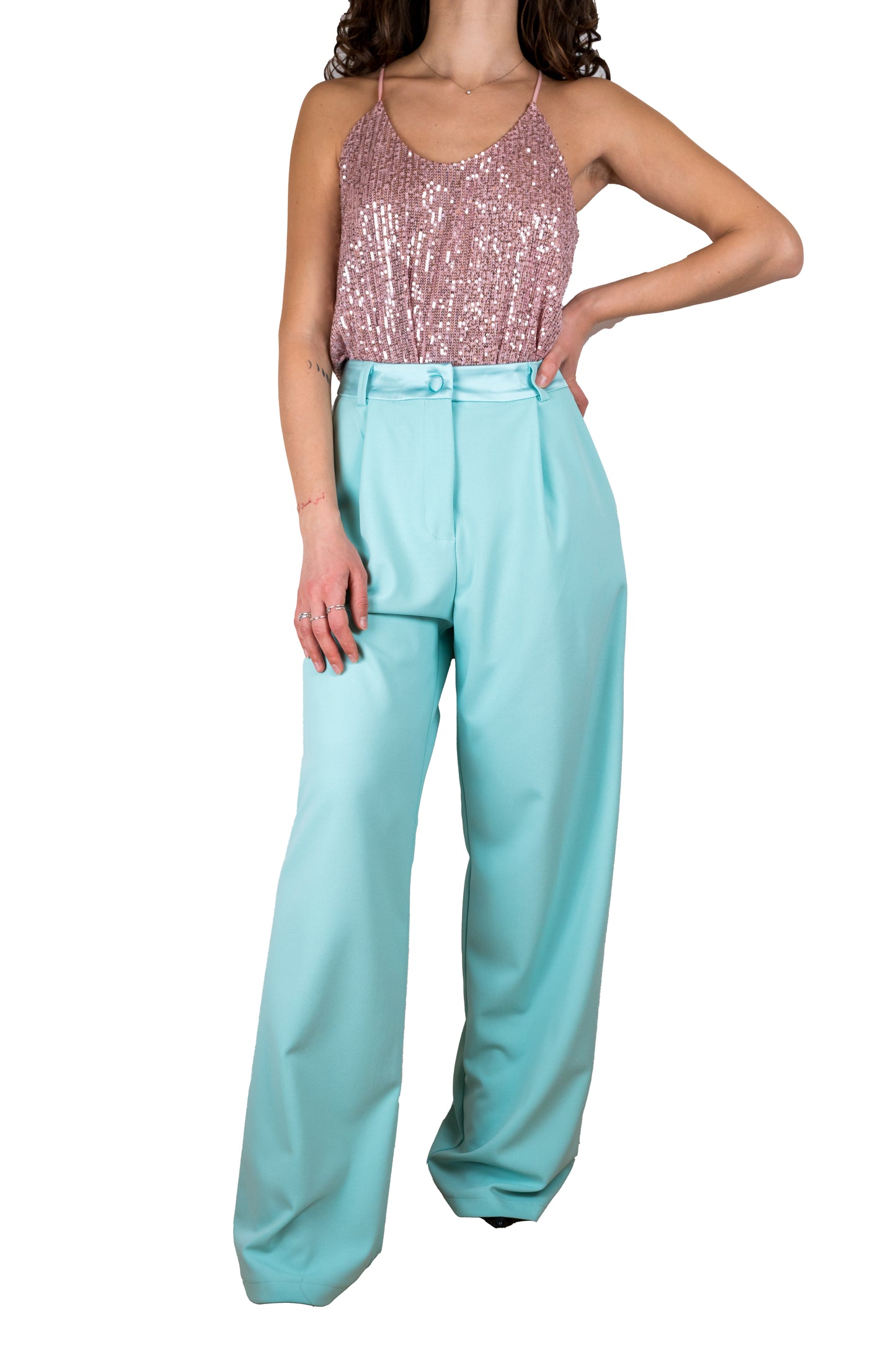 Pantalone smoking con banda laterale in raso