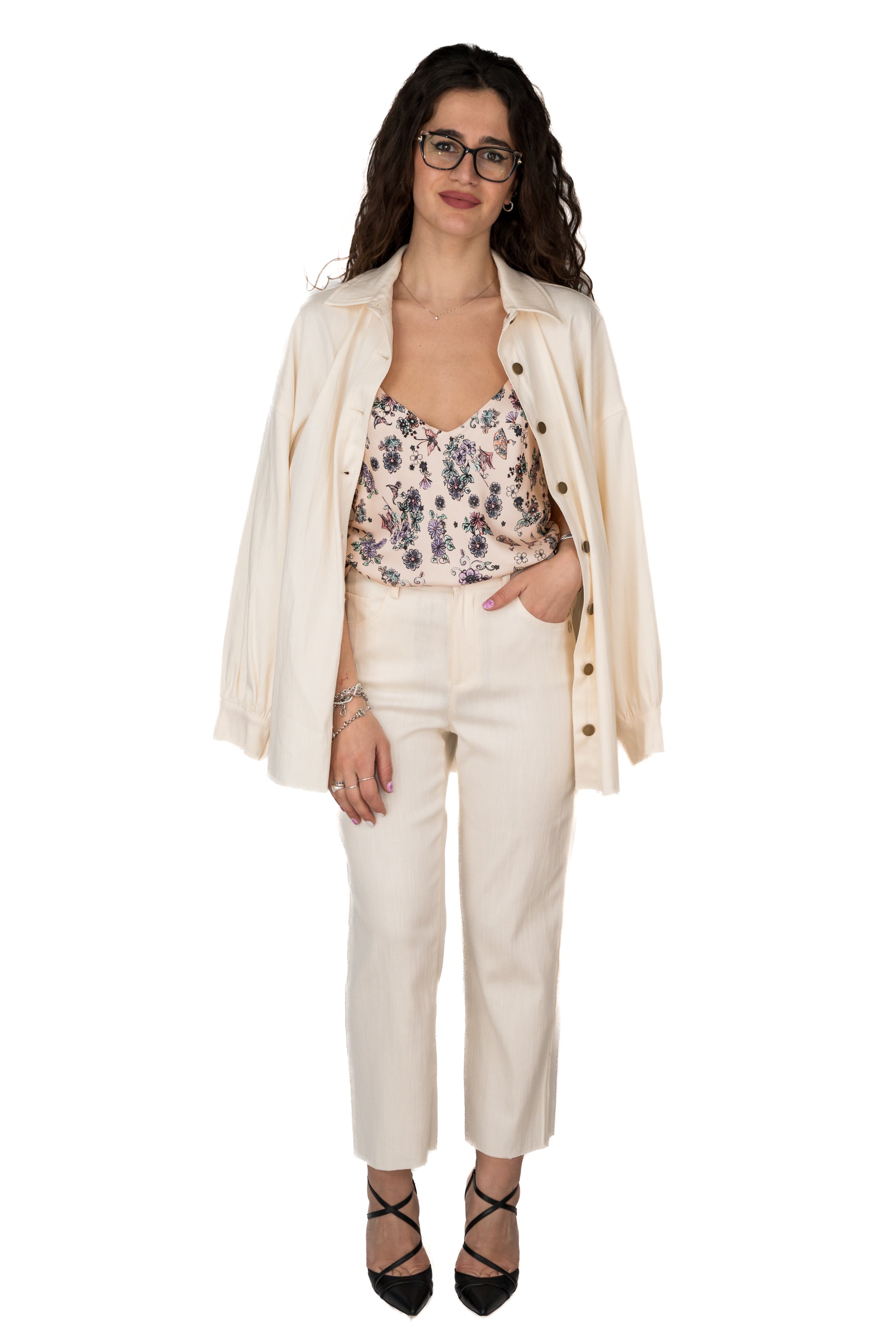 Pantalone e camicione crema
