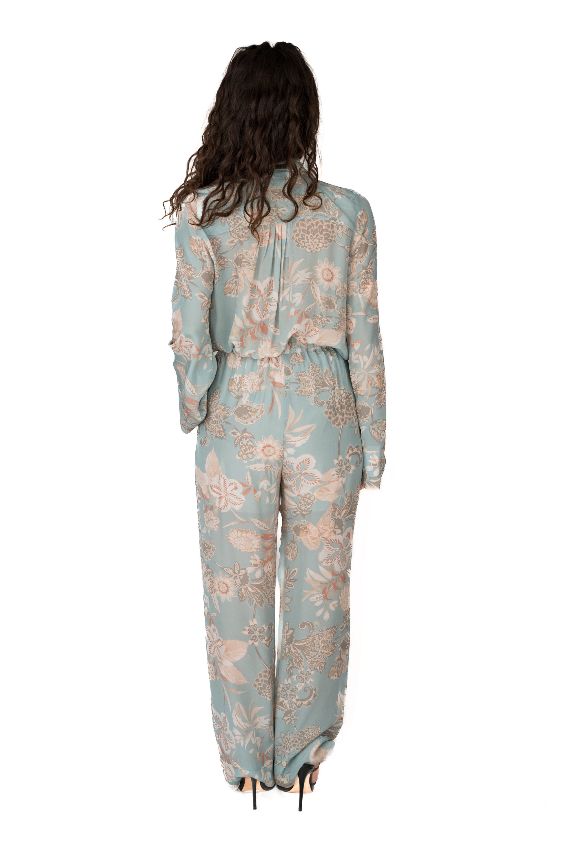 Pantalone ampio n viscosa stampa floreale