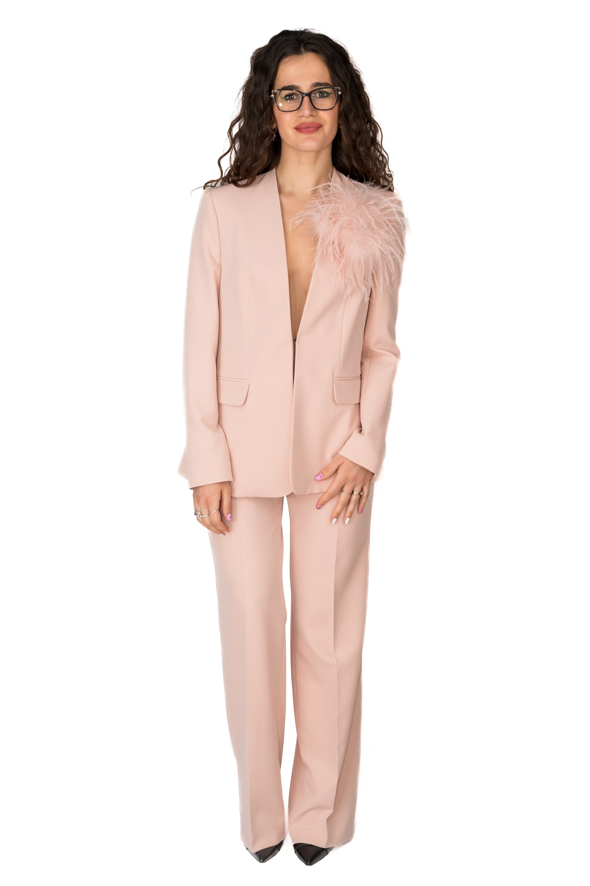Pantalone ampio cipria