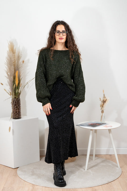 maglione lana e lurex verde